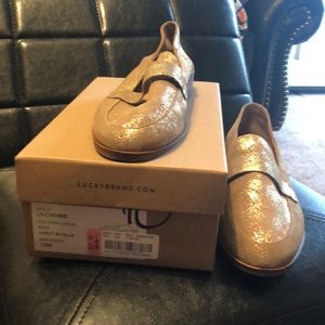Lucky Brand Gold Loafers